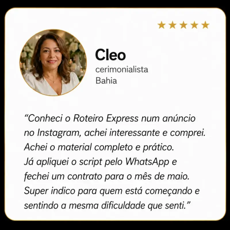 Cleo — Cerimonialista, Bahia